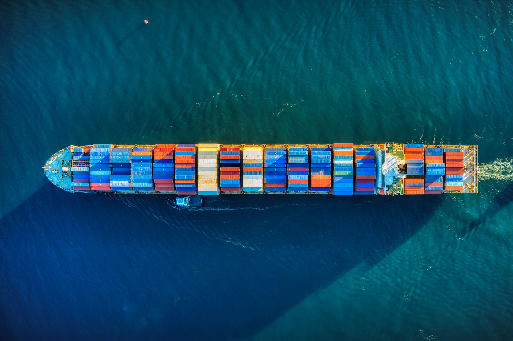Ship management — aerial view of vessel