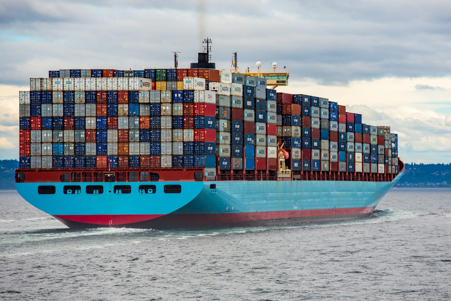 Cargo vessel at sea